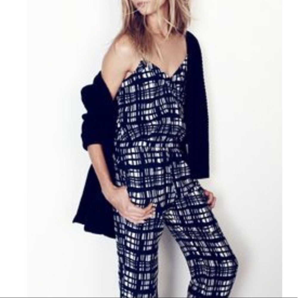 Madewell Faux-Wrap Cami Jumpsuit Brushstroke Plaid